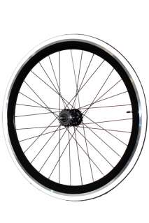 Fixie Single Speed Road Bike Track Wheel Wheelset Deep V + Tyres Black