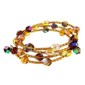 Bracelet   B99   Glass, Firepolished Glass and Bugle Beads Wrap Around 