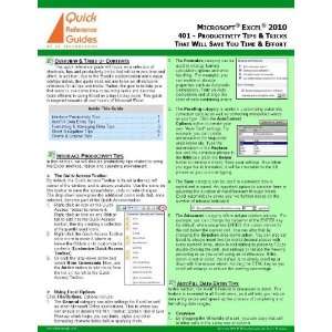 Microsoft® Excel® 2010 Quick Reference Guide: 401   Productivity 