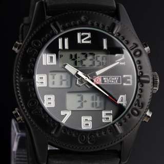 New Rubber Strap Military Men Black Sports Quartz Army Wrist Watch 