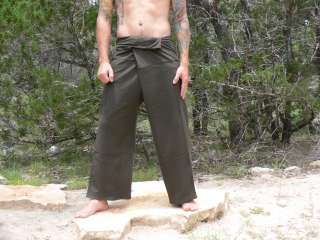   Thai Fisherman Pants Yoga Wrap Pirate Renaissance Army Green  