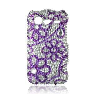 HTC Droid Incredible 2 Full Diamond Graphic Case   Purple Lace (Free 