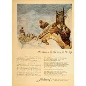  1949 Ad John Hancock Insurance Peary North Pole Dogsled 