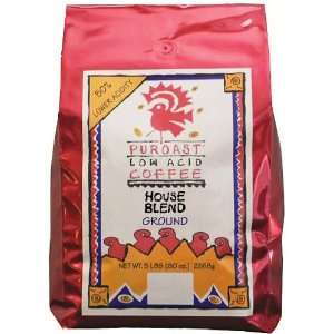 Puroast Low Acid Coffee Low Acid House Blend Grind Drip Grind, 5 Pound 