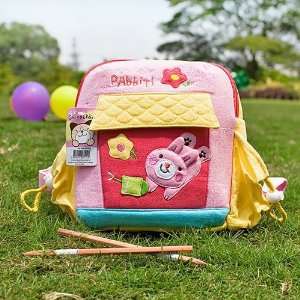  [Happy Rabbit] Embroidered Applique Kids School Backpack 
