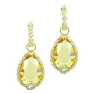 Jordanas Canary CZ Pear Drop Fashion Earrings Jewelry