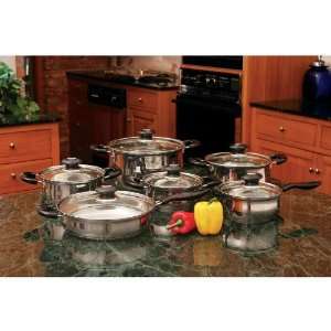   Justin Wilson&trade 12pc Stainless Steel Cookware Set 