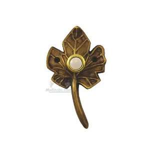  Small leaf doorbell in antique brass  ab: Home Improvement