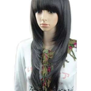   : Cool2day fashion gril long BLACK stright wig/wigs JF010030: Beauty