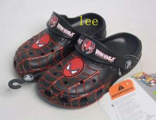 crocs0 spiderman black kids sandals/slippers size us C 6 7,8 9  