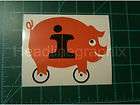 Illinois Central Railroad Piggyback pig on wheels decal sticker vinyl 