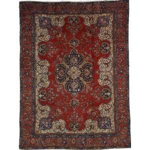  95 x 1210 Red Persian Hand Knotted Wool Tabriz Rug 