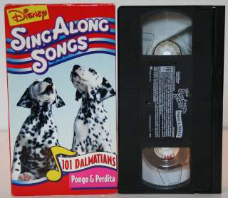 SING ALONG SONGS 101 Dalmatians Pongo and Perdita Kids VHS Video 