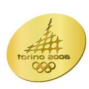  Torino 2006 Winter Olympics Gold Raised Logo Pin Sports 