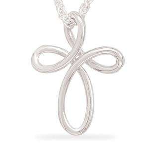  Polished Woven Cross Pendant Sterling Silver: Jewelry