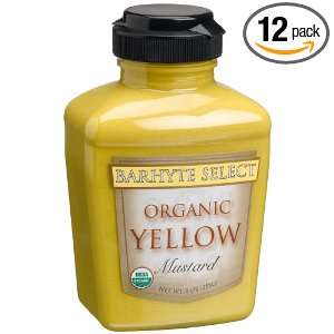 Barhyte Select Organic Yellow Mustard, 9 Ounce Plastic Jars (Pack of 