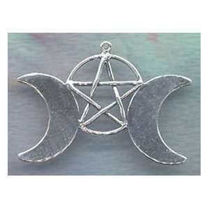   Moon Pentacle Pentagram Sterling Silver Arts, Crafts & Sewing