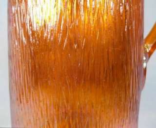 Vintage TREE BARK CARNIVAL GLASS PITCHER Marigold (O)  
