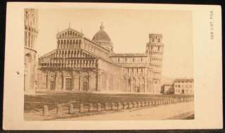 CDV Photo Pisa Leaning Tower Cathedral Italy Date 1865 by Van Lint 