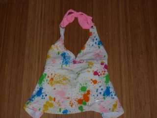 GIRLS JUSTICE 2 PIECE SWIMSUIT! SIZE 8 SPLATTER PAINT  