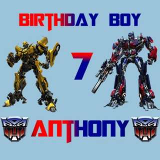 Transformers Autobots Personalized Birthday T Shirt  
