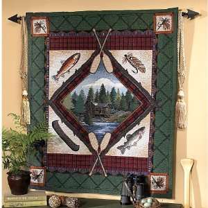  Lake Cabin Tapestry Wall Hanging: Home & Kitchen