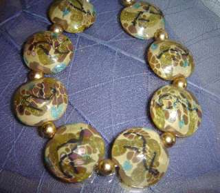 TRANQUIL LAMPWORK BEADS ORIENTAL STYLE LENTIL SHAPE  