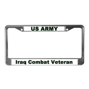 US Army Iraq Combat Veteran Military License Plate Frame by  