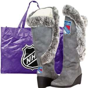 : NHL New York Rangers Ladies Charcoal Team Supporter Knee High Boots 