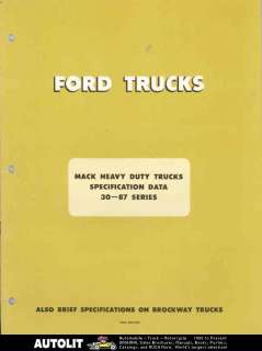1960 Ford vs Mack Heavy Truck Brochure B61 H67 G73 N42  
