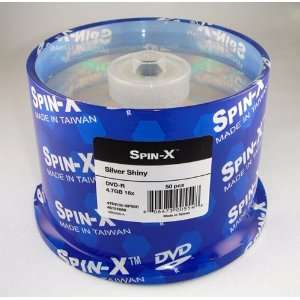  SPIN X DVD R 16X, 4.7GB, Shiny Top, Clear Hub   50 Pack in 