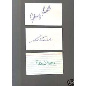 Johnny Lindell Yankees signed autographed 3X5 JSA   Sports Memorabilia 