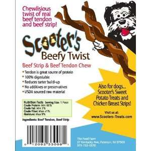  Scooters All Natural Beefy Twist Dog Treats 3 pack: Pet 
