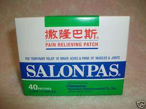 40 PATCHES SALONPAS EXTERNAL PAIN RELIEVING 2.56 X 1.65  