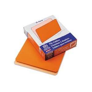  Two Tone File Folders, Straight Top Tab, Letter, Orange 
