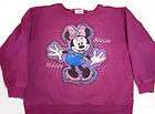 Disney Minnie Mouse Maroon Sweatshirt Girls L 10 12 Pink Purple Long 