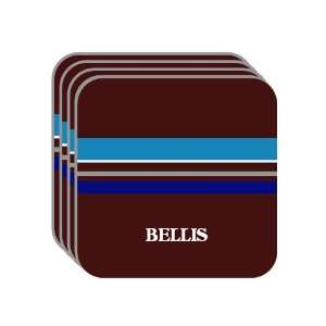 Personal Name Gift   BELLIS Set of 4 Mini Mousepad Coasters (blue 