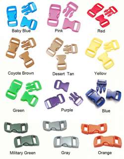50x 3/8curved Side Release Plastic Buckle multicolour  