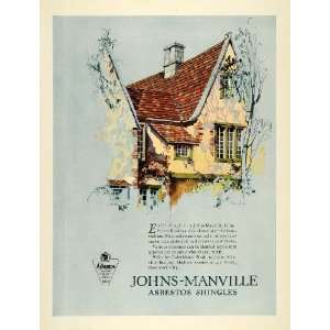  1925 Ad Asbestos Roofing Roof Shingles Johns Manville 