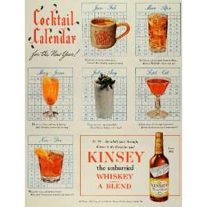   Whiskey Cocktail Calendar New Year Hot Toddies   Original Print Ad