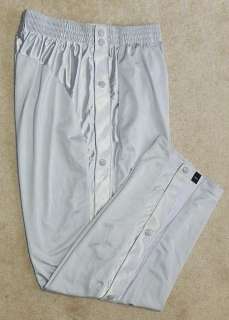   Silver Polyester Basket Ball Break/Tear Away Pants Sz Large  