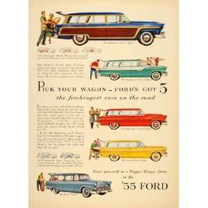  1955 Ad Ford Country Squire Custom Ranch Sedan Wagon 
