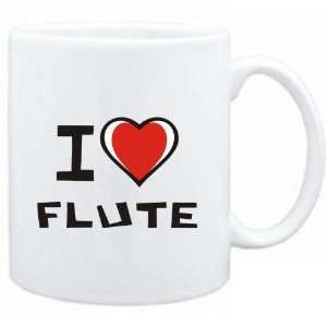  Mug White I love Flute  Hobbies