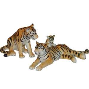  TIGER Family Cub Climbs on Moms Back w 3 New Porcelain 