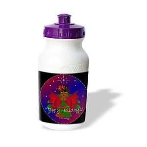   Angel Baby Girl Praying With Happy Holidays Text   Water Bottles
