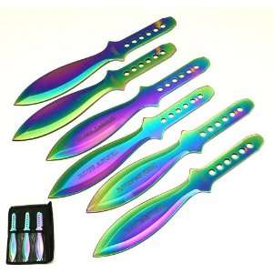  6 Pc Set Fancy Throwing Knives: Sports & Outdoors