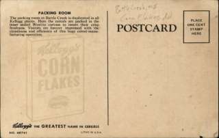 BATTLE CREEK MI Corn Flakes Ad Factory Workers Old Postcard  