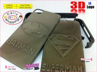 3D Strong BATMAN LOGO AVENGER Metal Skin Hard Case Cover f iPhone 4S 
