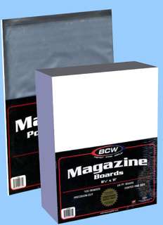 BCW MAGAZINE Size Bags + Backing Boards 100 of each  