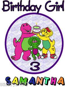 CHILDS CUSTOM BDAY/FAVOR TS BARNEY 2T YOUTH XL  